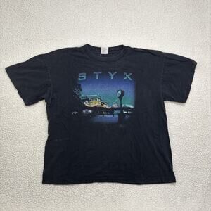 Vintage 90s Styx Return To Paradise Tour T-Shirt XL Single Stitch Band Tee USA